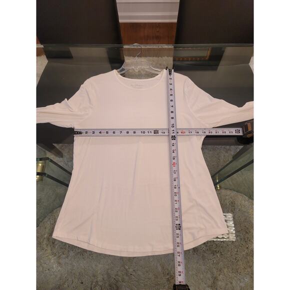 Chicos Top Women's Size L White Stretch Rayon Spandex Long Sleeve Knit Blouse - Picture 12 of 12